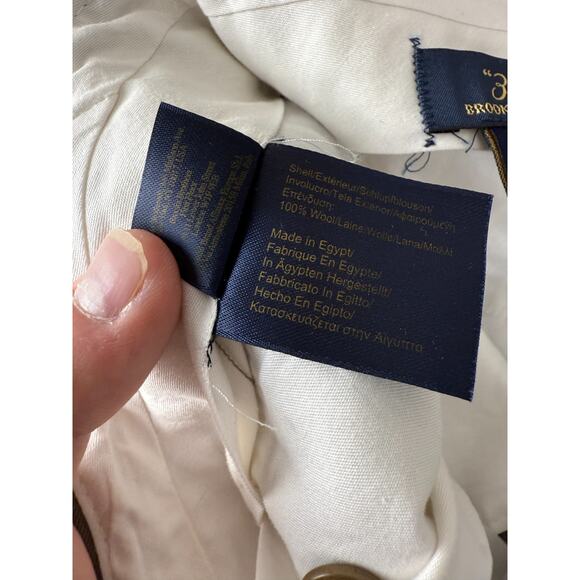 Brooks Brothers Size W35 L32 Career Pleated Straight Leg Pants Gray Button Zip - Picture 12 of 13